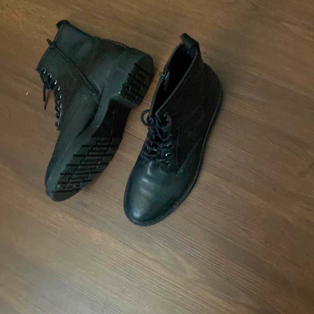 Real Leather combat boots